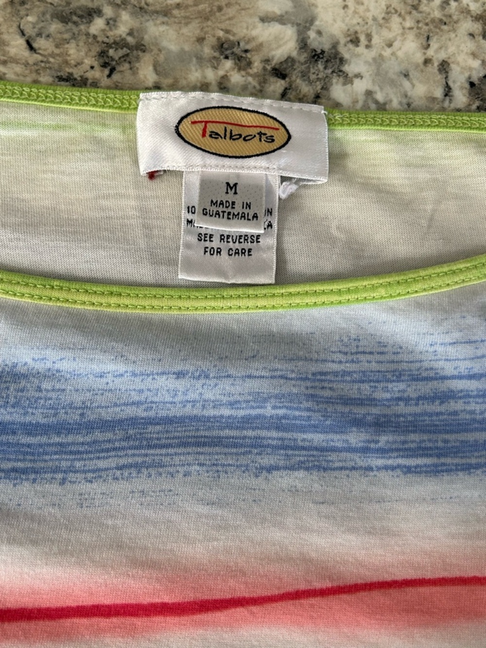 Talbots Multicolor Provincetown Striped Pima Cotton Long Sleeve Tee Size M - Picture 6 of 9